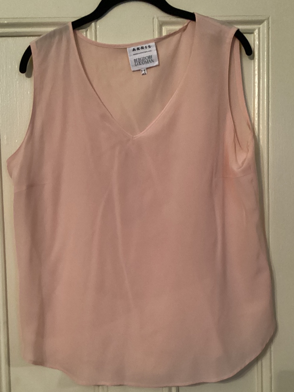 Akris Blush Pink V-Neck Silk-Crepe Camisole